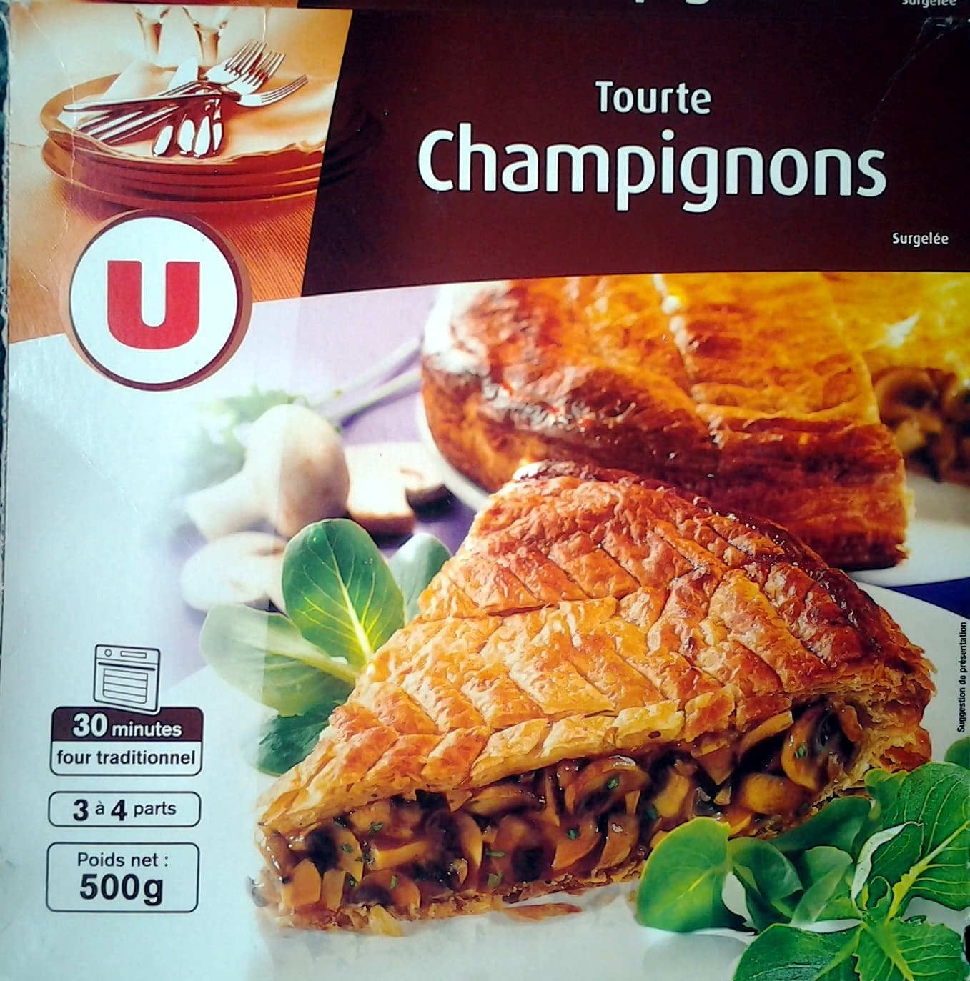 U Tourte Champignons - surgelée 500 g packshot