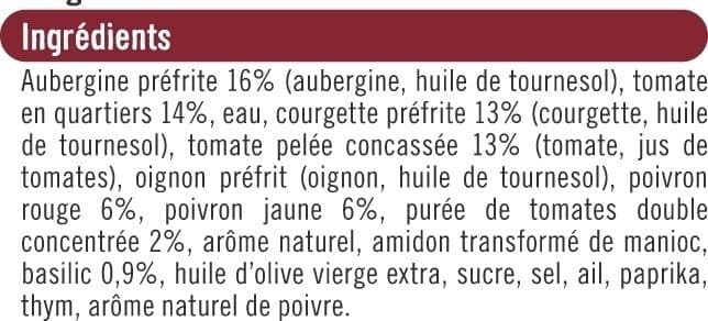U Ratatouille cuisinée packshot