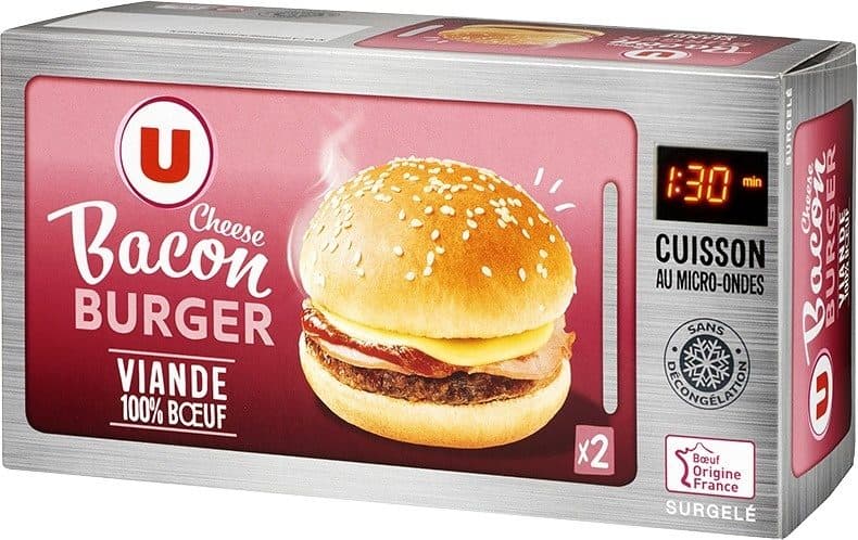 U Bacon burger packshot