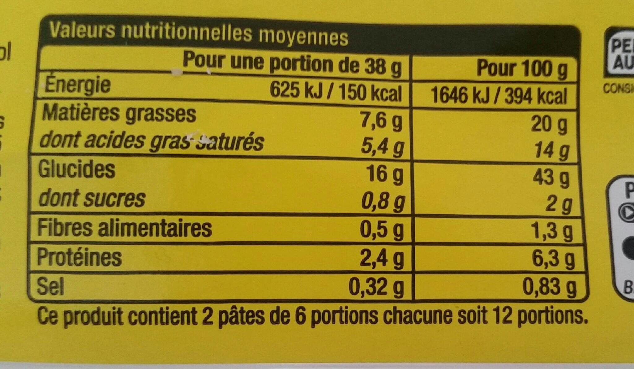 U Pâte à tarte feuilletée au beurre étalée packshot