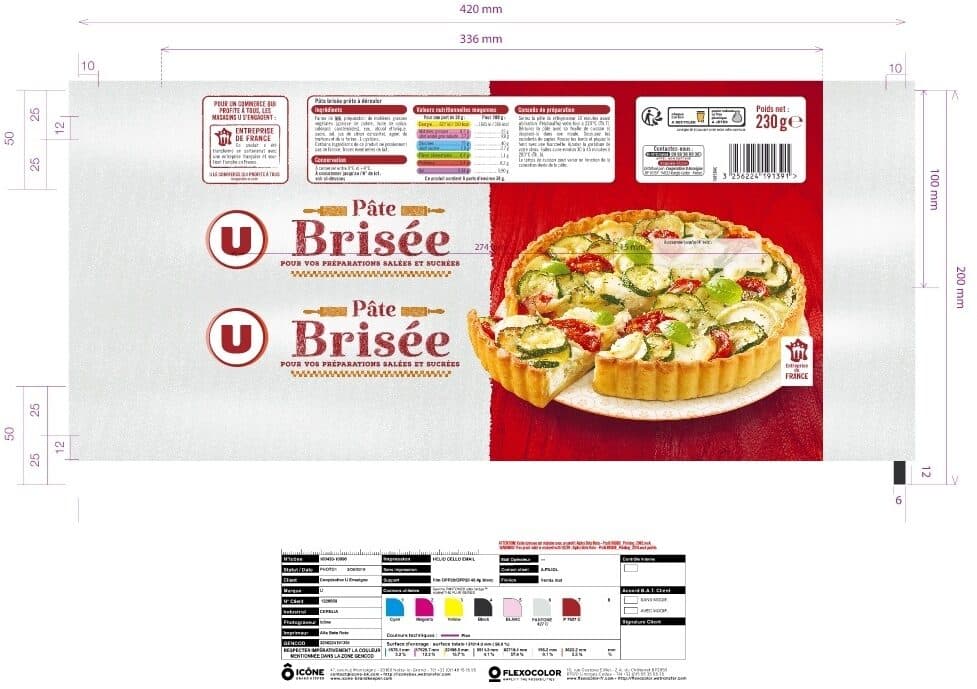 U Pâte brisée prête à dérouler 230g packshot