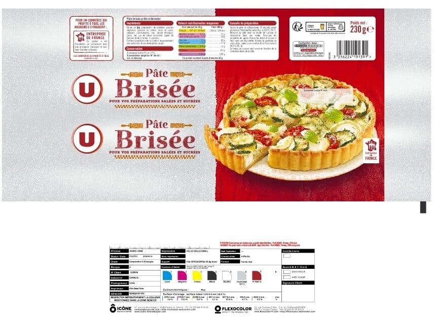 U Pâte brisée prête à dérouler 230g packshot
