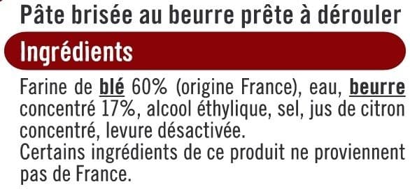 U Pâte brisée au beurre prête à dérouler 230g packshot