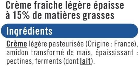 U Crème fraiche épaisse légère 15%mg ,50cl packshot
