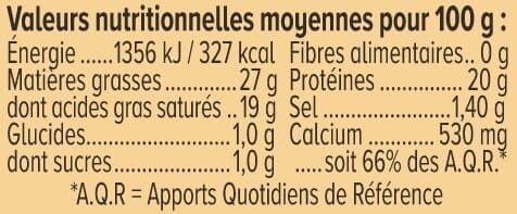 U Fromage au lait pasteurisé Carré Automnal 27%MG, 220g packshot