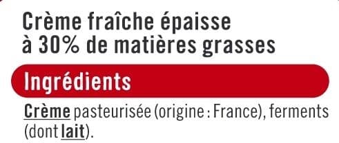 U Crème fraîche épaisse 30%MG, 50cl packshot