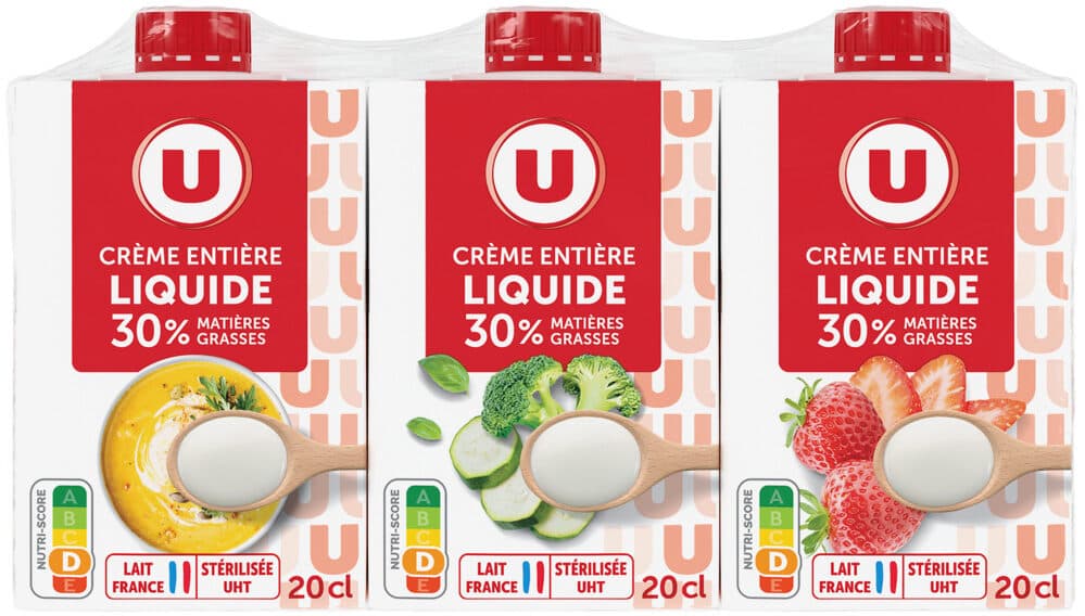 U Crème entière liquide UHT 30% MG packshot