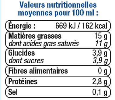 U Crème légère liquide UHT 15%MG packshot