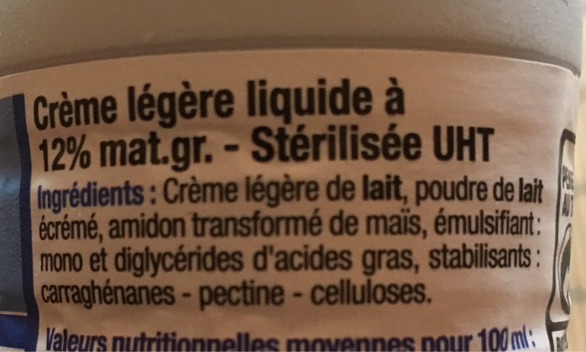 U Crème Liquide UHT 12% MG packshot