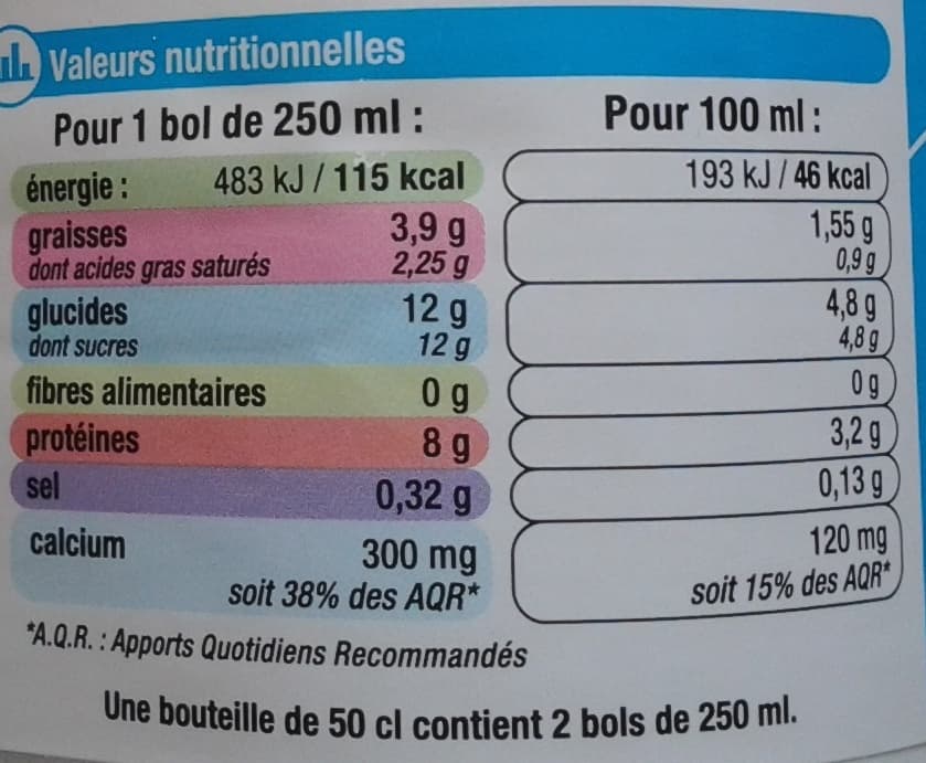 U Lait 1/2 écrémé packshot