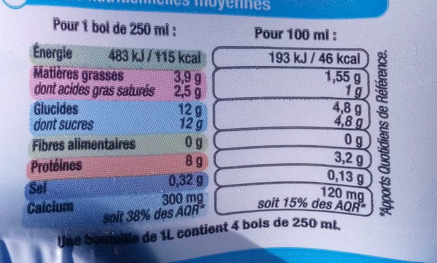 U Lait 1/2 écrémé packshot