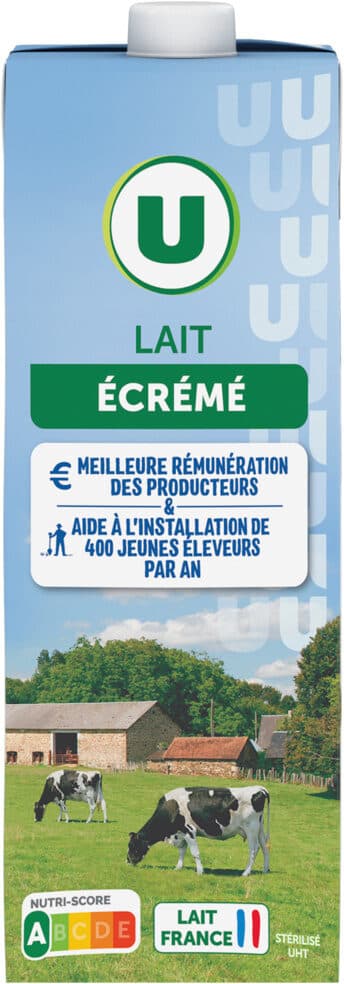 U Lait écrémé 0% matière grasse packshot