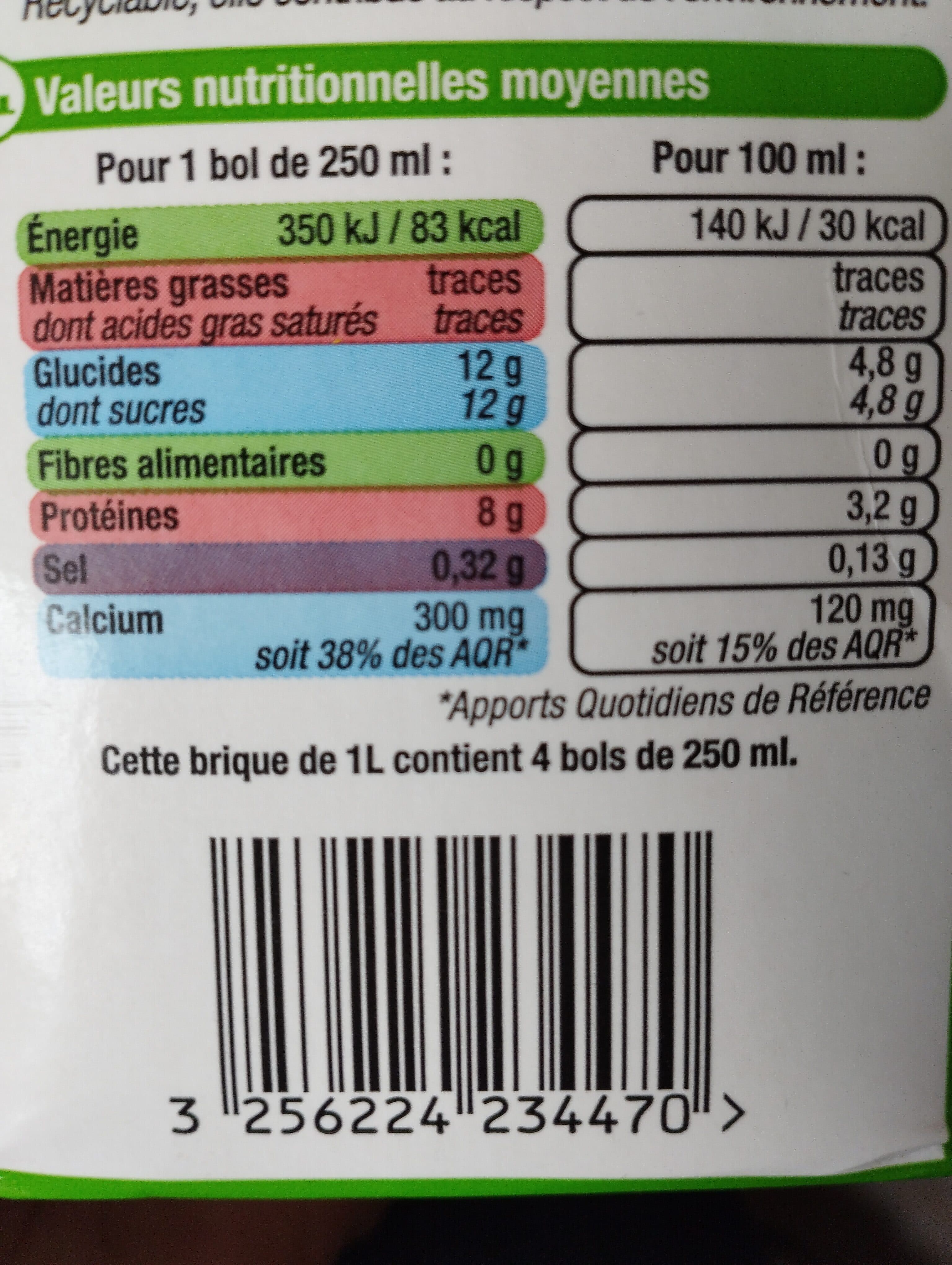 U Lait écrémé 0% matière grasse packshot