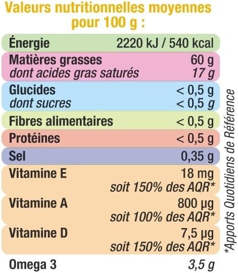 U Margarine allégée de cuisson au tournesol 60% de matière grasse 250g packshot