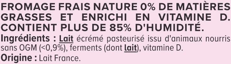 U Fromage blanc nature 0%MG - 8x100g packshot