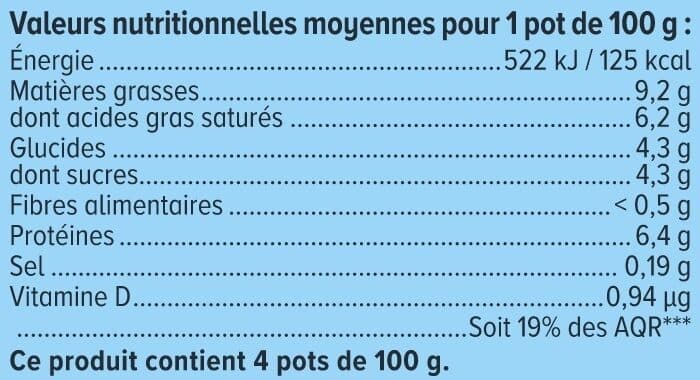 U Fromage blanc frais au lait pasteurisé mousse Duo Gourmand, 4x100g, 10,4%MG packshot