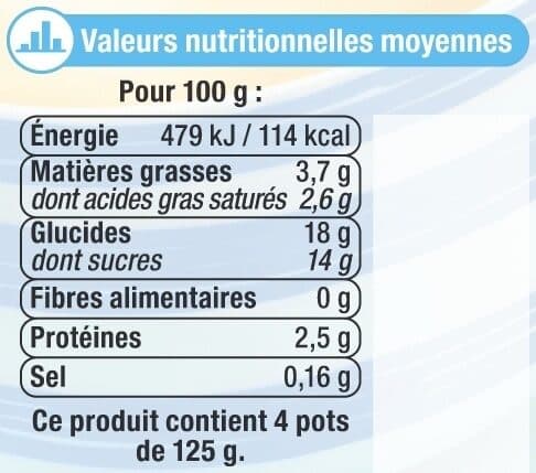 U Crème dessert saveur vanille 4x125g packshot