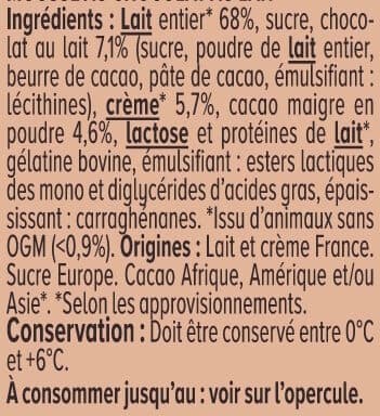 U Mousse au chocolat au lait 4x60g packshot