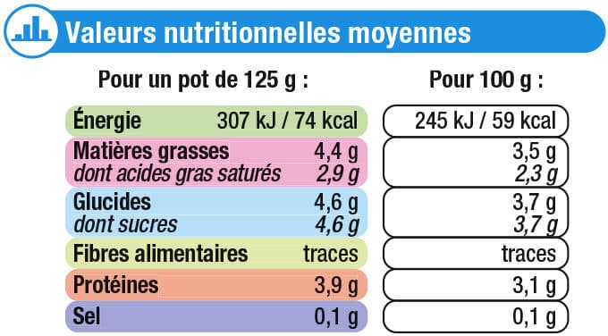 U Yaourt nature au lait entier pot en verre 4x125g packshot