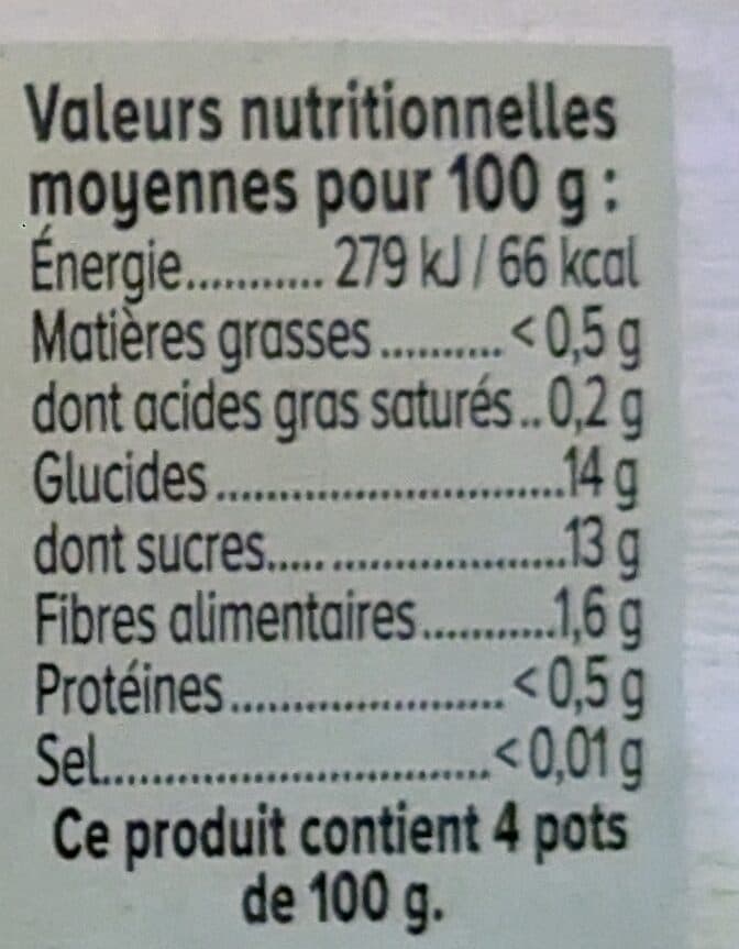 U Dessert fruitier pomme et poire allégé en sucre - 4x100g packshot
