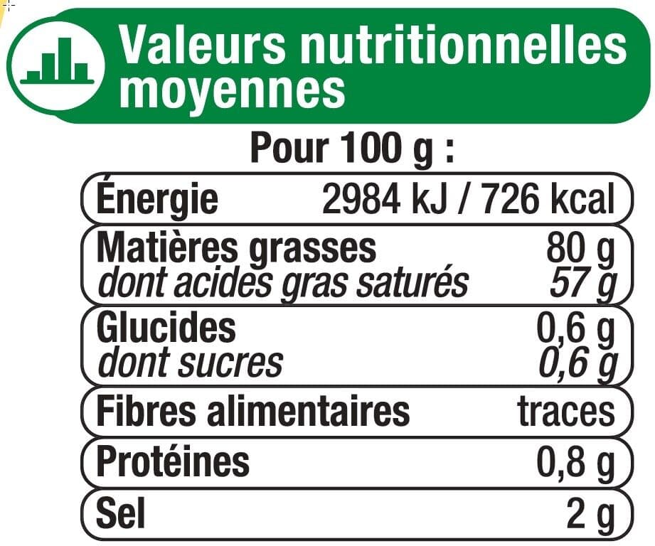 U Beurre extra fin demi-sel 80% de MG, barquette de 250g packshot
