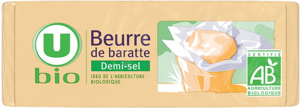U Beurre demi sel de baratte - plaquette de 250g packshot