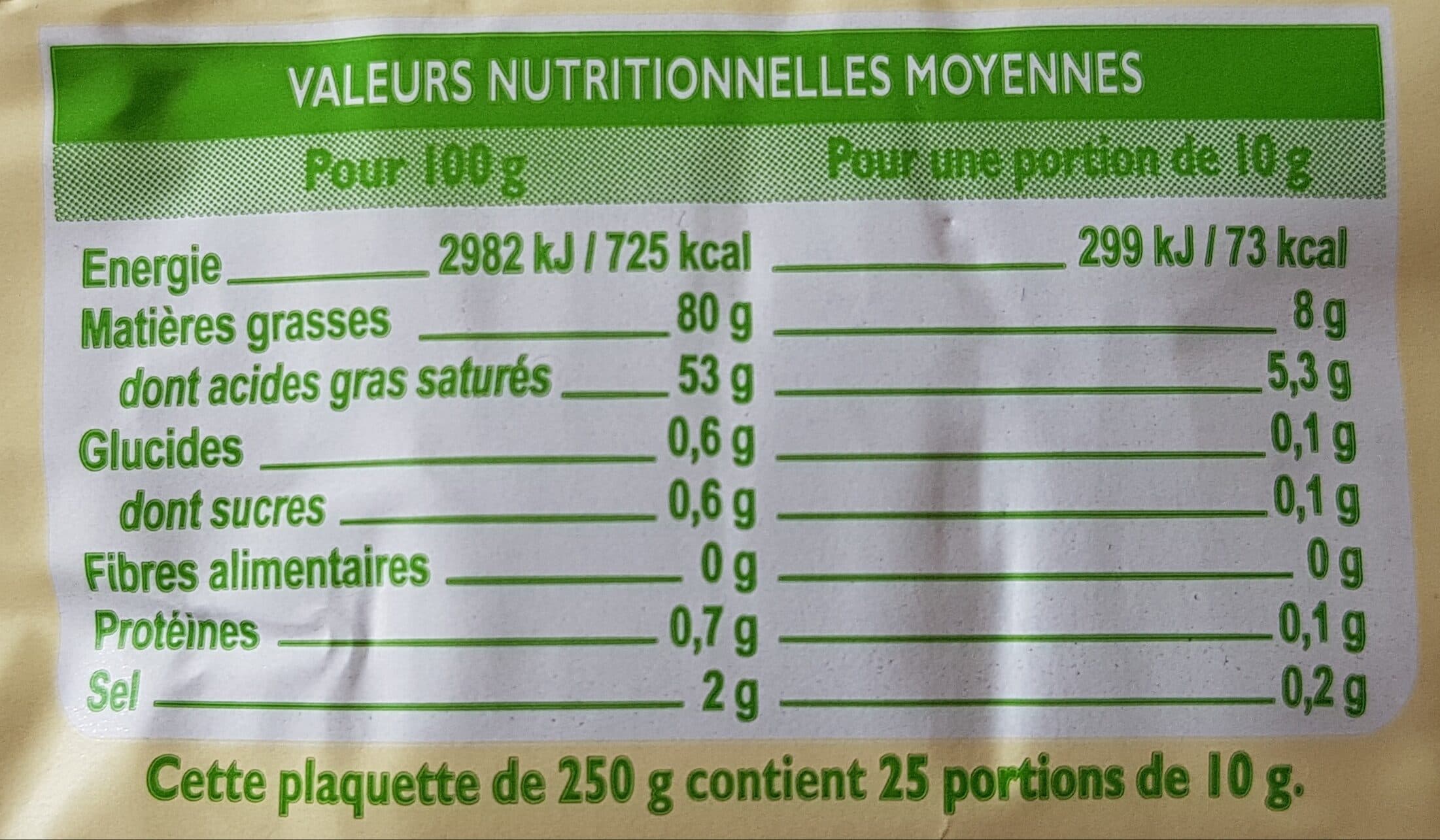 U Beurre demi sel de baratte - plaquette de 250g packshot