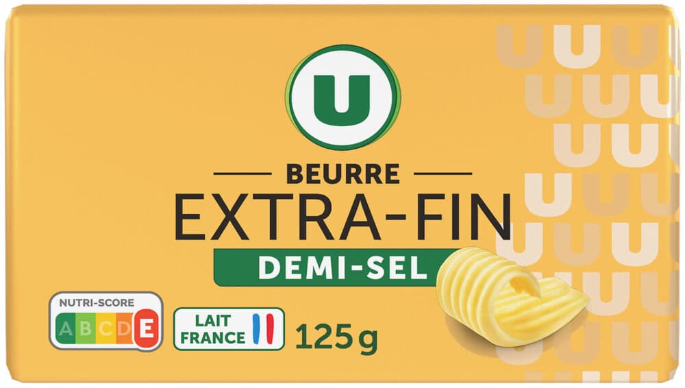 U Beurre demi sel plaquette de 125g packshot