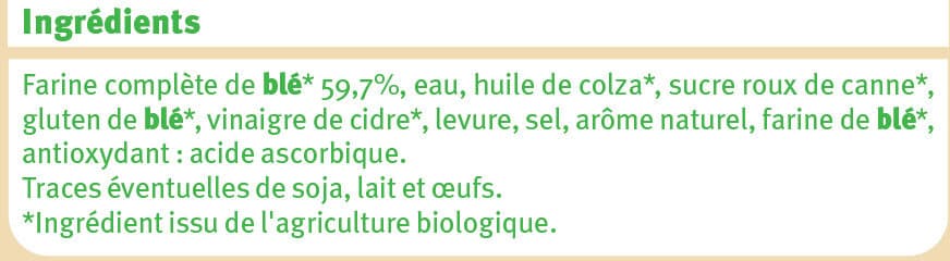 U Pain de mie complet issu de l'agriculture packshot