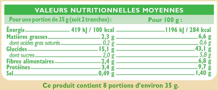 U Pain de mie complet issu de l'agriculture packshot