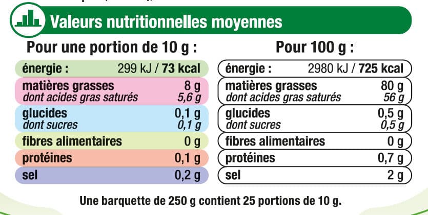 U Beurre tendre à tartiner demi-sel 80% de matière grasse barquette de250g packshot