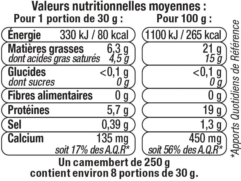 U Camembert pasteurisé 21%mg packshot