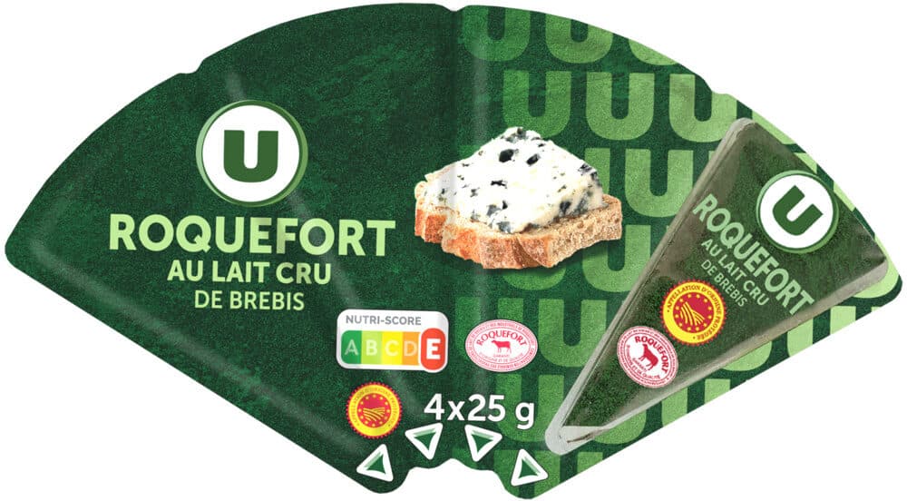 U Roquefort au lait cru de brebis AOP 4 portions - 100g packshot