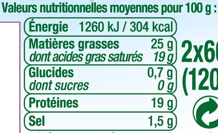 U Crottin de chèvre lait pasteurisé 24%MG, 2X60g packshot
