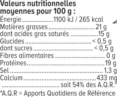 U Camembert de caractère au lait pasteurisé 21%MG, 250g packshot