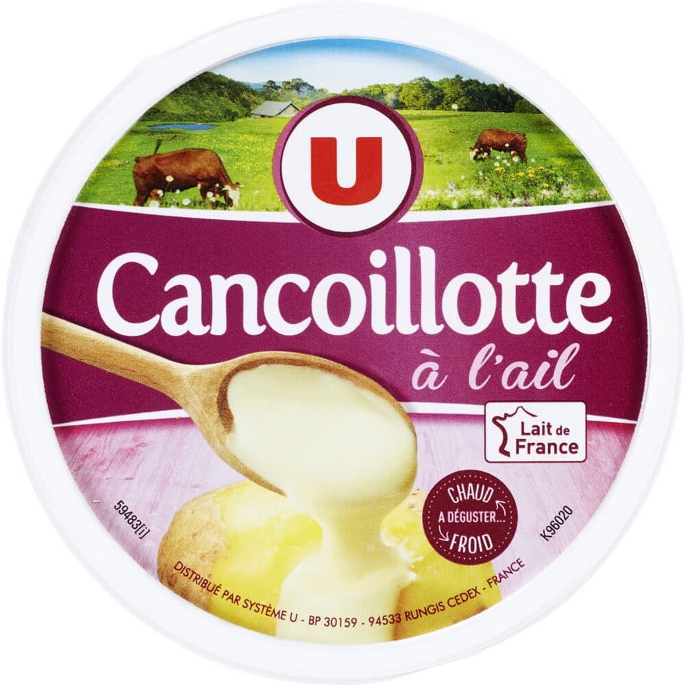 U Cancoillotte IGP à l'ail au lait pasteurisé 11% de MG - 250g packshot