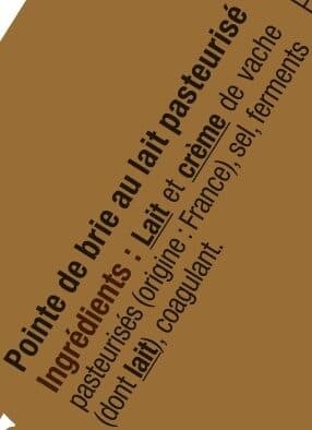 U Pointe de Brie au lait pasteurisée, 30%MG packshot
