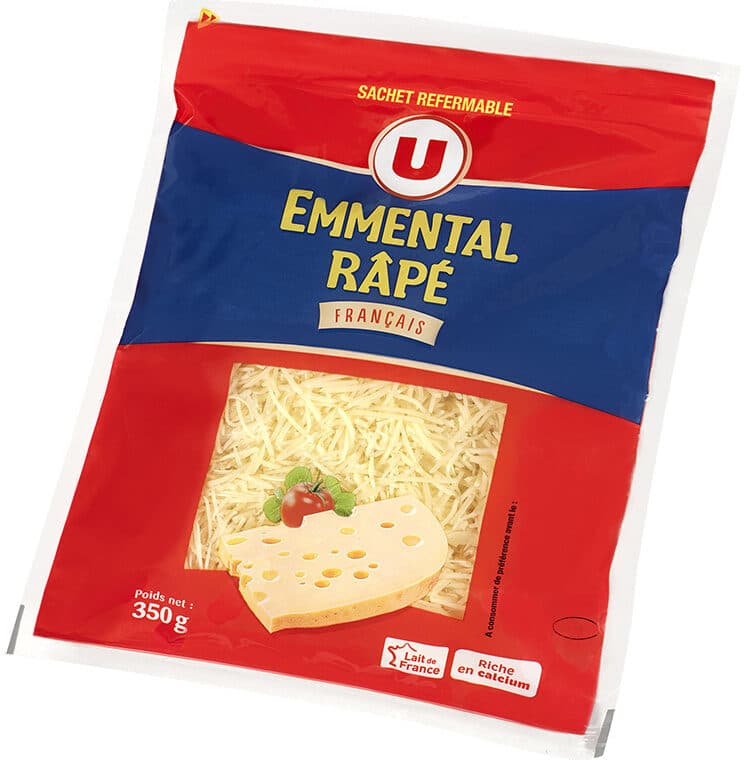 U Emmental français au lait pasteurisé rapé 29% de MG packshot