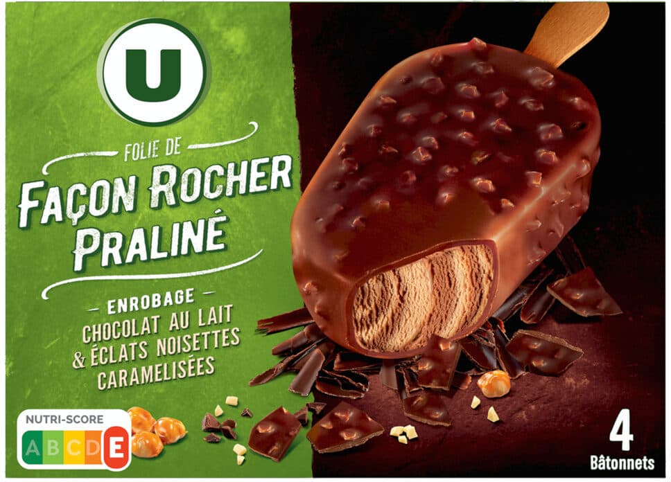 U Bâtonnets glacés folie rocher praliné - X4 262G packshot