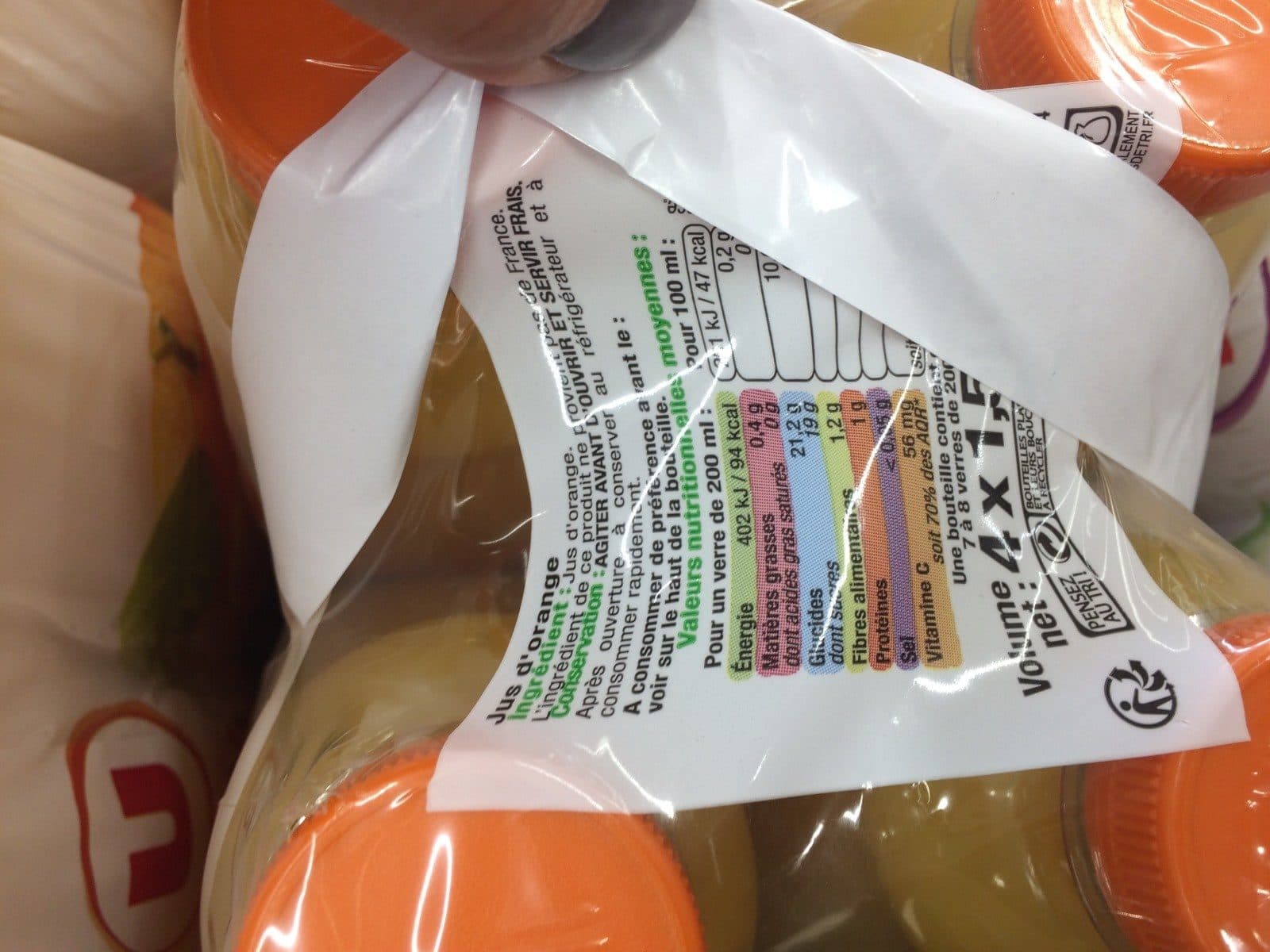 U Pur jus d'orange sans pulpe packshot