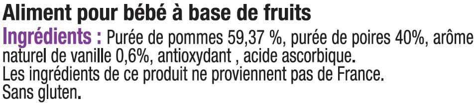 U Pots pour bébé dessert pomme, poire et vanille packshot