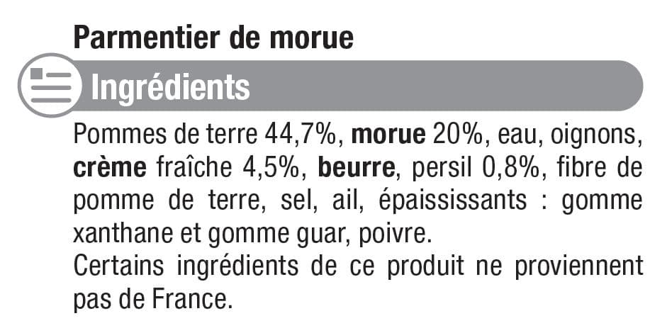 U Parmentier de morue à la crème fraîche packshot