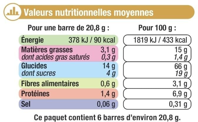 U Barres de céréales noisettes x6 - 125g packshot