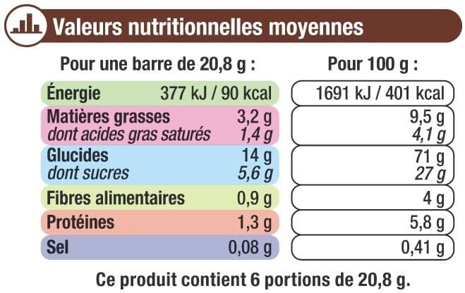 U Barres de céréales chocolat noir aux 5 céréales - 126g x6 packshot