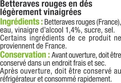 U Betteraves rouges en dés - Bocal de 340g net égoutté packshot