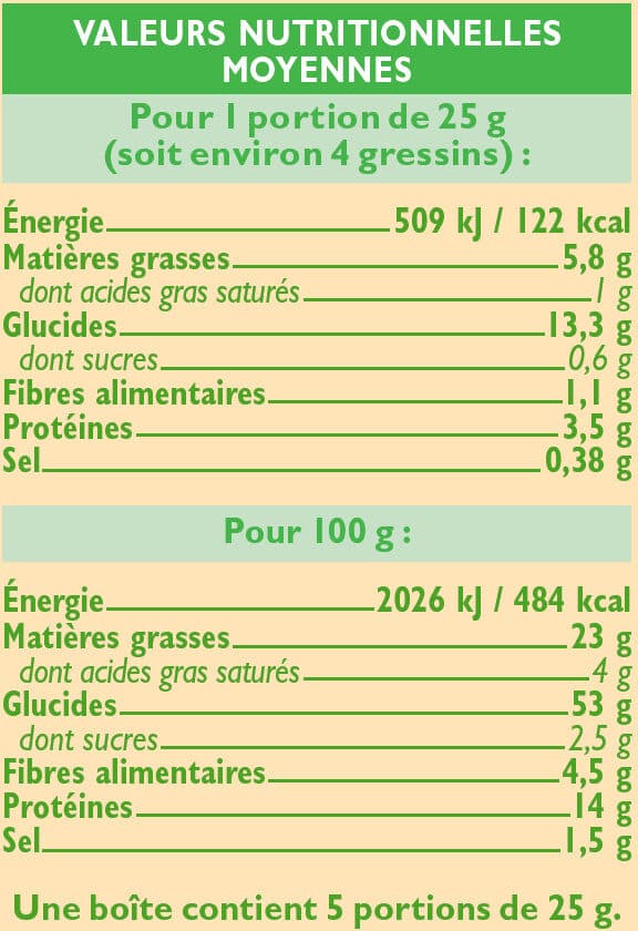 U Gressins au sésame paquet de 125g packshot