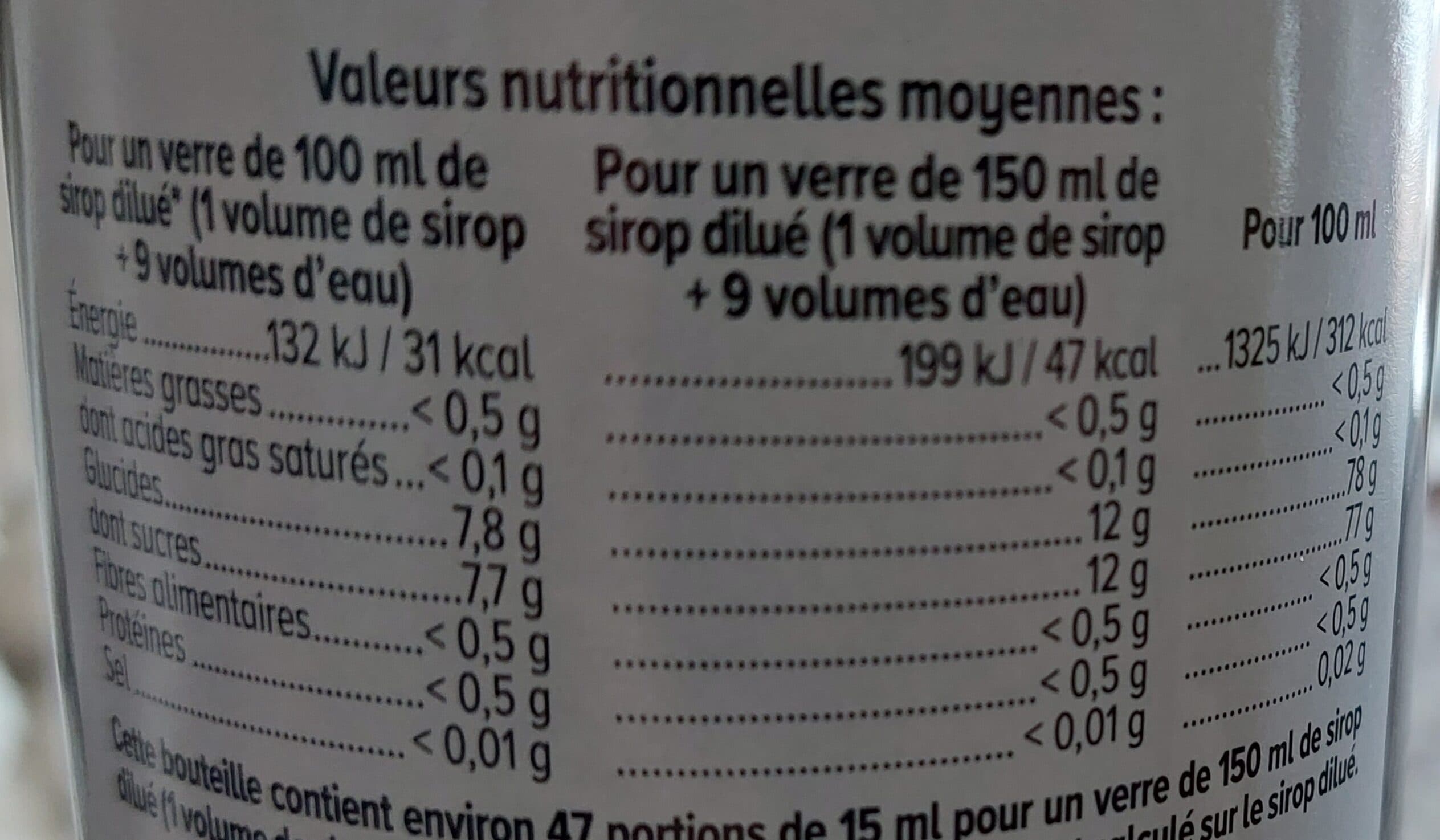 U Sirop de cassis bouteille de 70cl packshot