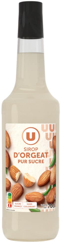 U Sirop d'orgeat bouteille en verre de 70cl packshot