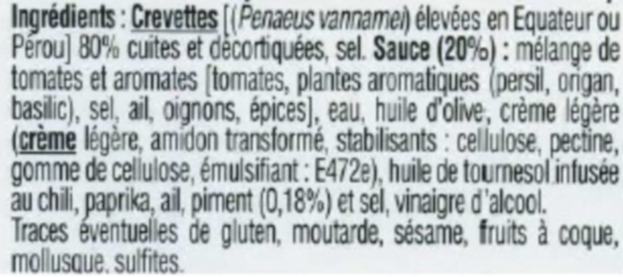 U Crevette décortiquée cuite pimentée, transformée en France, barquette120g packshot
