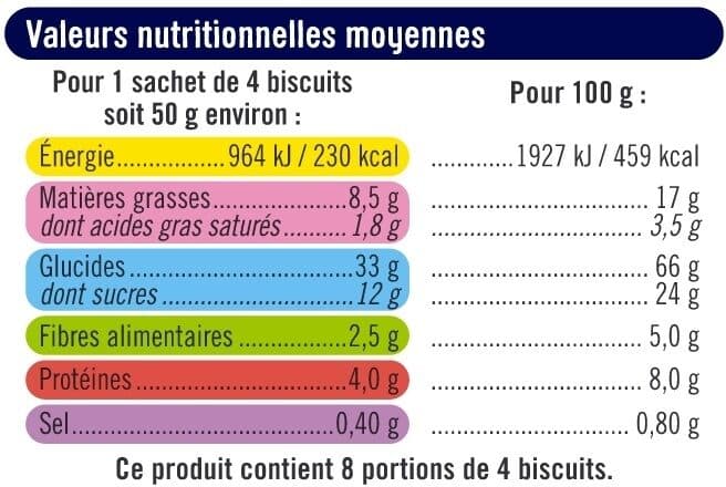 U Biscuits Petit déjeuner lait pépites de chocolat paquet de 400g packshot